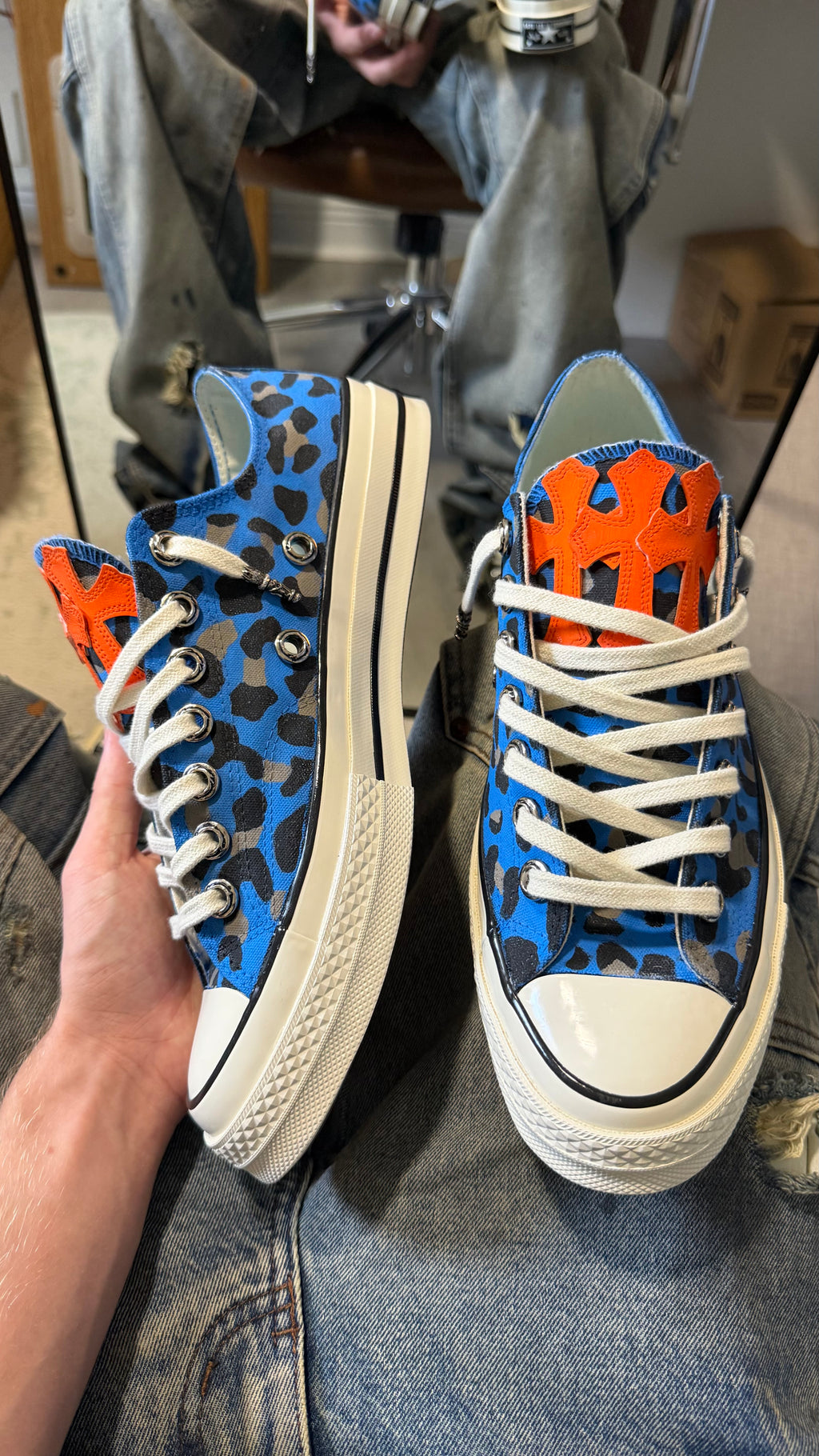 Blue Leopard Converse